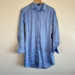 Express Blue Striped Shirt Dress NEW XS